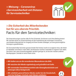 Facts für den Servicetechniker - Coronavirus