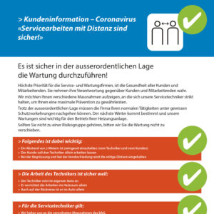 Kundeninformation Coronavirus